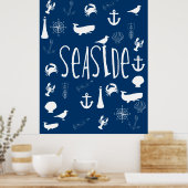 Nautisch zeeoppervlak poster (Keuken)
