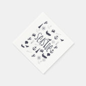 Nautisch zeeoppervlak servet (Hoek)