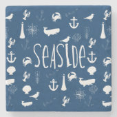 Nautisch zeeoppervlak stenen onderzetter (Voorkant)