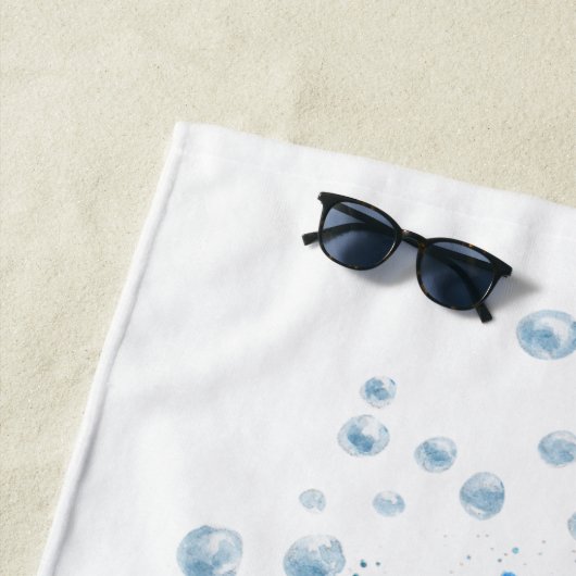 Nautisch zeepaardje Blauwgroen Aqua Blue Marine Aa Strandlaken (In situ)