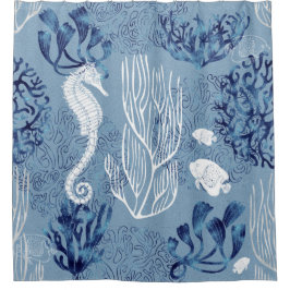 nautisch zeepaardje-Collectie Douchegordijn