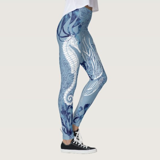 Nautisch zeepaardje en vis leggings (Rechts)