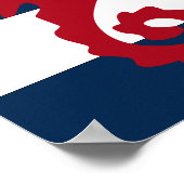 Nautisch zeepaardpapier rood, marineachtig en wit poster (Hoek)