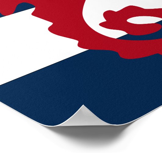 Nautisch zeepaardpapier rood, marineachtig en wit poster (Hoek)