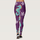 Nautisch Zeepaardpatroon Leggings (Achterkant)