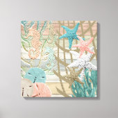 Nautisch zeesoortstrand - Koraal Canvas Afdruk (Voorkant)