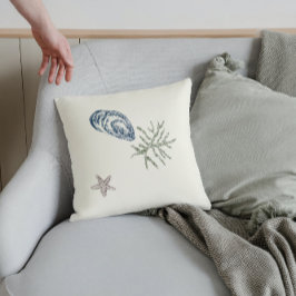 Nautisch zeewier zee aqua antiek zee kussen