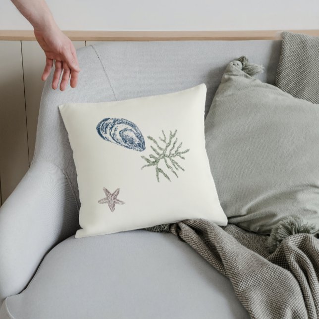 Nautisch zeewier zee aqua antiek zee kussen (Creator heeft geüpload)