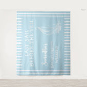 Nautisch Zeilboot Bachelorette Feest Laatste Zeilt Wandkleed (Voorkant)