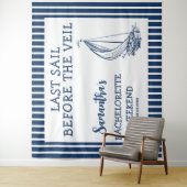 Nautisch zeilboot vrijgezellenfeest laatste zeilto wandkleed (In situ)