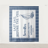 Nautisch zeilboot vrijgezellenfeest laatste zeilto wandkleed (Voorkant)