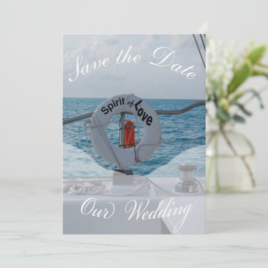 Nautisch zeilen Bewaar de datum Save The Date (Staand voorkant)