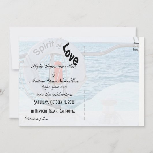 Nautisch zeilen Bewaar de datum Save The Date (Achterkant)