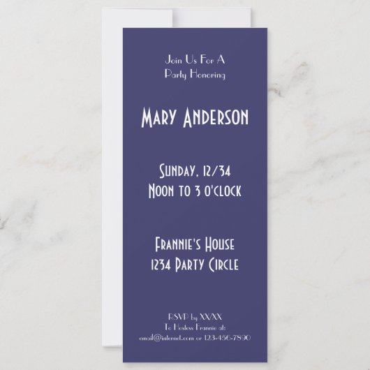 Nautisch Zeilen Blauw Wit Deco Custom Invitation Kaart (Achterkant)