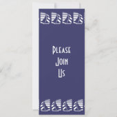 Nautisch Zeilen Blauw Wit Deco Custom Invitation Kaart (Voorkant)