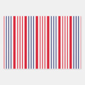 Nautisch Zeilen Rood Wit Blauw Stripes Anker Inpakpapier Vel (Voorkant 2)