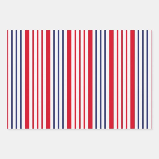 Nautisch Zeilen Rood Wit Blauw Stripes Anker Inpakpapier Vel (Voorkant 2)