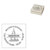 Nautisch zeiljacht Ronde adres 2 Rubberstempel (Gestempeld)