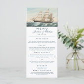 nautisch zeilschip | Trouwmenu Menu (Staand voorkant)