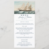 nautisch zeilschip | Trouwmenu Menu (Voorkant)