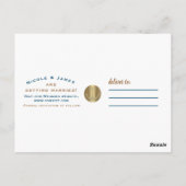 Nautisch zeilstrand bruiloft Save the Date Briefkaart (Achterkant)