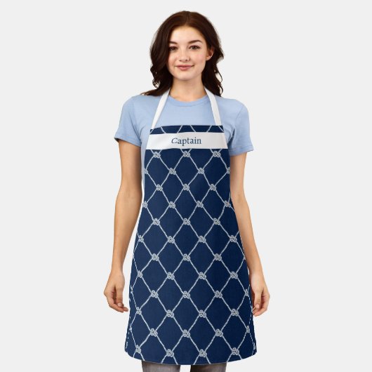 Nautisch zeiltouw Navy Blue Schort (Gedragen)