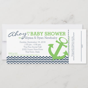 nautisch zigzaganker-Baby shower Kaart