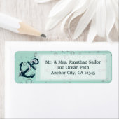 Nautisch zinken anker gepersonaliseerd etiket (Insitu)