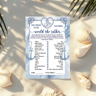 Nautisch Zou Ze Liever Spel Bruiloftcadeau Kaart