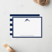 Nautisch | Zwaardvis Aangepaste KantoorKaart Notitiekaartje (Voorkant / Achterkant in situ)