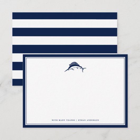 Nautisch | Zwaardvis Aangepaste KantoorKaart Notitiekaartje (Voorkant / Achterkant)