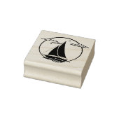 Nautisch zwart anker/zeilboot silhouet/zonsonderga rubberstempel (Stempel)