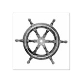 Nautisch zwart schip wiel / silhouet rubberstempel (Afrduk)