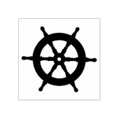 Nautisch zwart schip wiel / silhouet rubberstempel (Afrduk)
