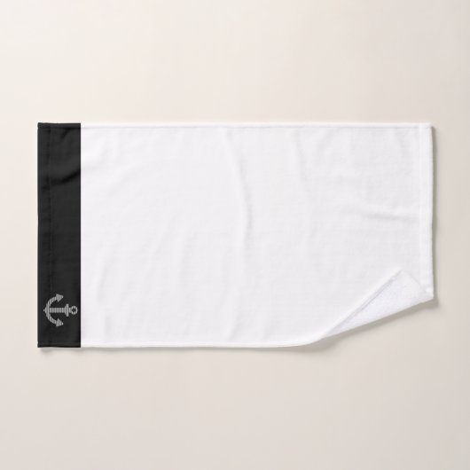 Nautisch zwart-wit ankerband bad handdoek (Handdoek)