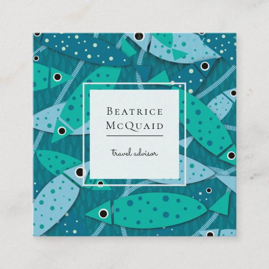 Nautisch Zwemvissen Reizen Visitekaartje (Voorkant)