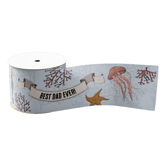 Nautische 3-inch vaders dag gepersonaliseerd Bord  Grosgrain Lint (Spoel)