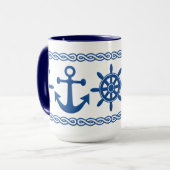 Nautische aangepaste mok - kies stijl en kleur (Voorkant links)