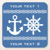 Nautische aangepaste tekst en kleuren-onderzetters kartonnen onderzetters (Voorkant)