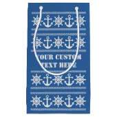 Nautische aangepaste tekst- en kleurencadeautassen klein cadeauzakje (Voorkant)