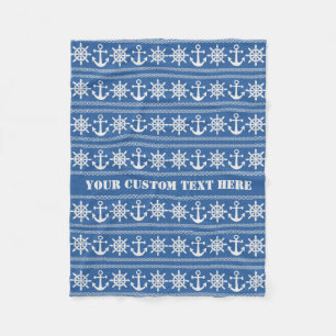 Nautische aangepaste tekst- en kleurendekens fleece deken