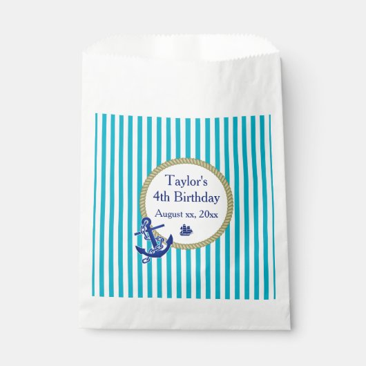 Nautische aangepaste verjaardag bedankzakje (Voorkant)