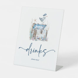 Nautische Ahoy Baby shower Drinken Reclamebord Met Voetstuk