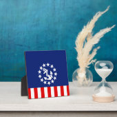 Nautische Amerikaanse jachtvlag bevindt zich in de Fotoplaat (Insitu)