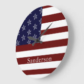 Nautische Amerikaanse vlag Rode Blauwe Starvis Grote Klok (Hoek)