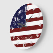 Nautische Amerikaanse vlag Rode Blauwe Starvis Grote Klok (Hoek)