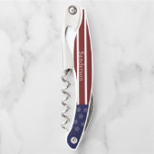 Nautische Amerikaanse vlag Rode Blauwe Starvis Kurkentrekker (Voorkant)