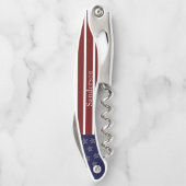 Nautische Amerikaanse vlag Rode Blauwe Starvis Kurkentrekker (Achterkant)