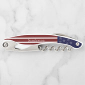 Nautische Amerikaanse vlag Rode Blauwe Starvis Kurkentrekker (Voorkant)