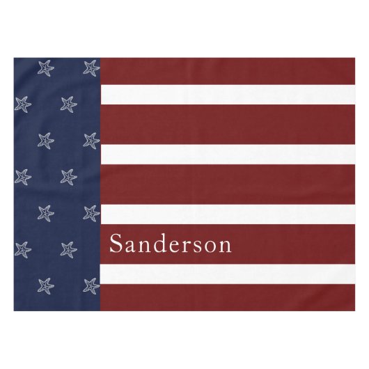 Nautische Amerikaanse vlag Rode Blauwe Starvis Tafelkleed (Voorkant (Horizontaal))